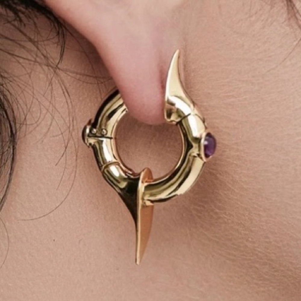 NWT Ask & Embla Galactic 14K Gold Hoop Earrings ✨🪐👾
